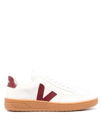 weiße und rote Leder niedrige Sneakers von Veja