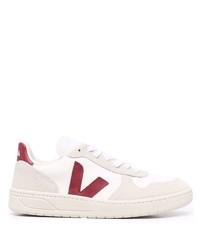 weiße und rote Leder niedrige Sneakers von Veja