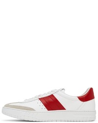 weiße und rote Leder niedrige Sneakers von Dunhill