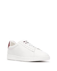 weiße und rote Leder niedrige Sneakers von Bally