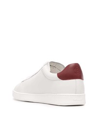 weiße und rote Leder niedrige Sneakers von Bally