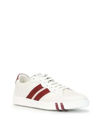 weiße und rote Leder niedrige Sneakers von Bally