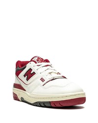 weiße und rote Leder niedrige Sneakers von New Balance