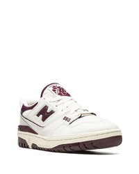 weiße und rote Leder niedrige Sneakers von New Balance