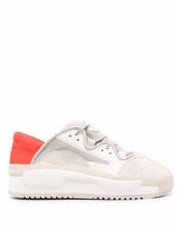weiße und rote Leder niedrige Sneakers von Y-3