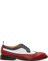 weiße und rote Leder Oxford Schuhe