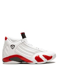 weiße und rote Leder Sportschuhe von Jordan