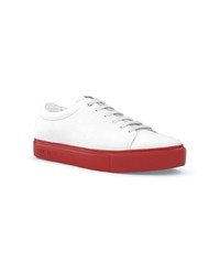weiße und rote niedrige Sneakers