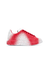 weiße und rote niedrige Sneakers von Alexander McQueen