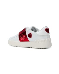 weiße und rote niedrige Sneakers von Valentino