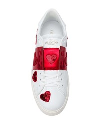 weiße und rote niedrige Sneakers von Valentino