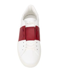 weiße und rote niedrige Sneakers von Valentino