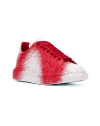 weiße und rote niedrige Sneakers von Alexander McQueen