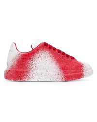 weiße und rote niedrige Sneakers von Alexander McQueen