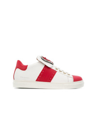 weiße und rote niedrige Sneakers von Twin-Set