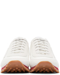 weiße und rote niedrige Sneakers von Marc Jacobs