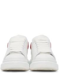 weiße und rote niedrige Sneakers von Alexander McQueen