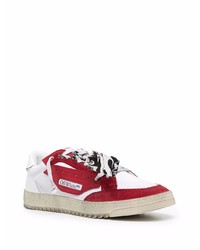 weiße und rote Segeltuch niedrige Sneakers von Off-White