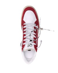 weiße und rote Segeltuch niedrige Sneakers von Off-White