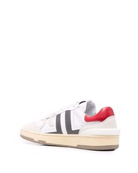 weiße und rote Segeltuch niedrige Sneakers von Lanvin
