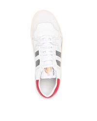weiße und rote Segeltuch niedrige Sneakers von Lanvin