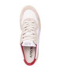 weiße und rote Segeltuch niedrige Sneakers von AUTRY