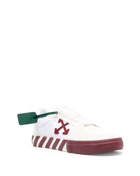 weiße und rote Segeltuch niedrige Sneakers von Off-White