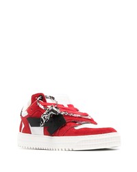 weiße und rote Segeltuch niedrige Sneakers von Off-White