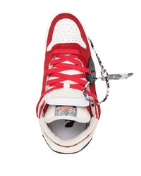 weiße und rote Segeltuch niedrige Sneakers von Off-White