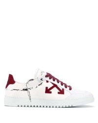weiße und rote Segeltuch niedrige Sneakers von Off-White