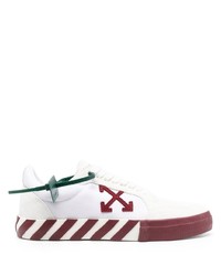 weiße und rote Segeltuch niedrige Sneakers von Off-White
