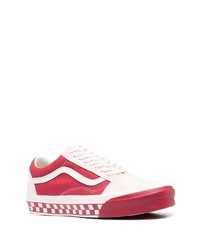 weiße und rote Segeltuch niedrige Sneakers von Vans