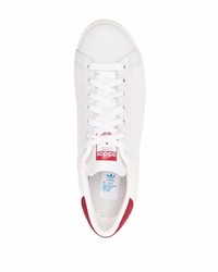 weiße und rote Segeltuch niedrige Sneakers von adidas