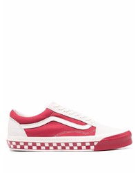 weiße und rote Segeltuch niedrige Sneakers von Vans