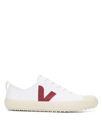 weiße und rote Segeltuch niedrige Sneakers von Veja