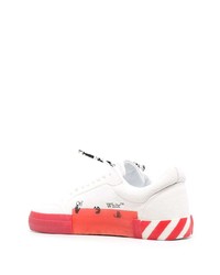 weiße und rote Segeltuch niedrige Sneakers von Off-White