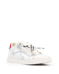 weiße und rote Segeltuch niedrige Sneakers von Off-White