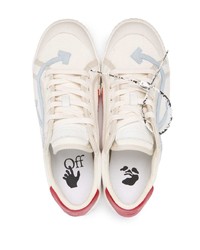 weiße und rote Segeltuch niedrige Sneakers von Off-White