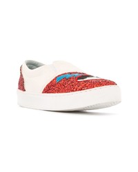 weiße und rote Slip-On Sneakers von Chiara Ferragni