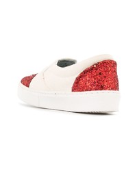 weiße und rote Slip-On Sneakers von Chiara Ferragni