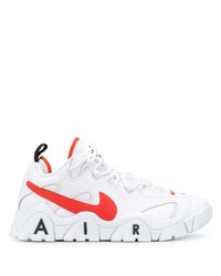 weiße und rote Sportschuhe von Nike