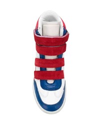 weiße und rote und dunkelblaue hohe Sneakers von Isabel Marant
