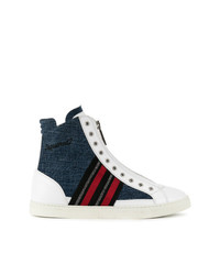 weiße und rote und dunkelblaue hohe Sneakers von DSQUARED2