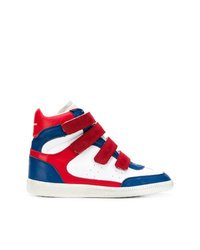 weiße und rote und dunkelblaue hohe Sneakers von Isabel Marant