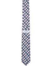 weiße und rote und dunkelblaue Krawatte mit Schottenmuster von Thom Browne