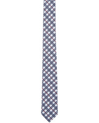 weiße und rote und dunkelblaue Krawatte mit Schottenmuster von Thom Browne