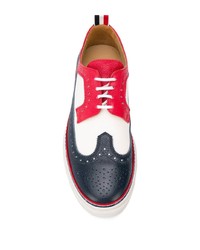 weiße und rote und dunkelblaue Leder Brogues von Thom Browne