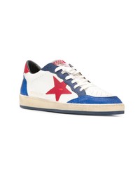 weiße und rote und dunkelblaue niedrige Sneakers von Golden Goose Deluxe Brand