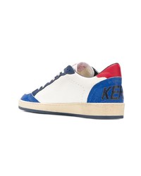 weiße und rote und dunkelblaue niedrige Sneakers von Golden Goose Deluxe Brand