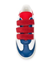 weiße und rote und dunkelblaue niedrige Sneakers von Isabel Marant